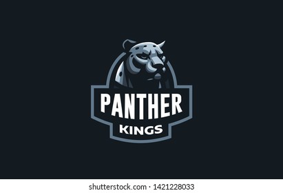 The image of a coguar  or panter in a minimalist style.  Vector illustration