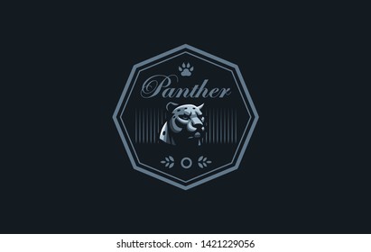 The image of a coguar  or panter in a minimalist style.  Vector illustration