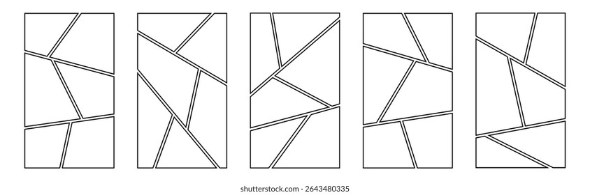 Image collage layout template set black color
