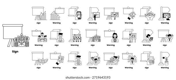 The image is a collection of cartoon characters that are labeled with words. The characters are drawn in various poses and settings, and the words are written in different colors