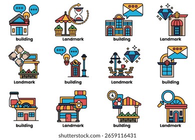 La Imagen es una colección de diferentes edificios y Lugares famosos