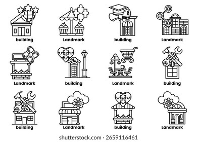 La Imagen es una colección de diferentes edificios y Lugares famosos
