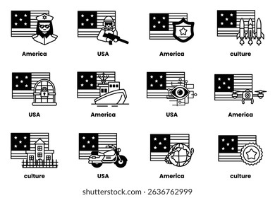 The image is a collection of flags from different countries, including the United States. Each flag has a different design and represents a unique culture or idea
