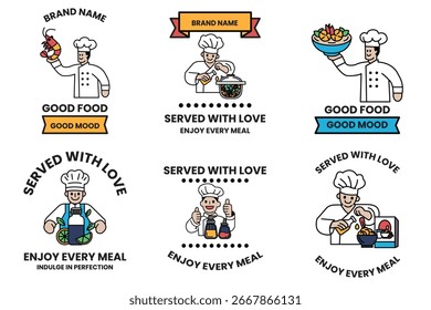 The image is a collection of six different image for restaurants