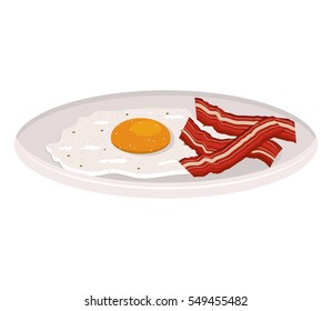 image color of dish with bacon and egg