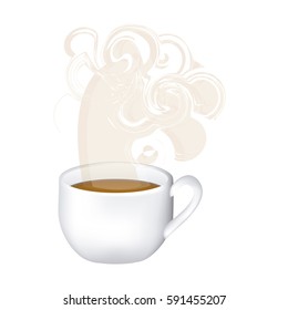 image color with hot cup of tea and fresh smelling vector illustration