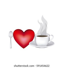 image color with lovers of hot coffee drink vector illustration