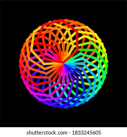 image of color spectrum pattern in the form of geometric symbol logos