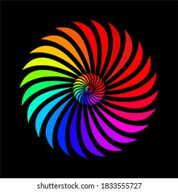 image of color spectrum pattern in the form of geometric symbol logos