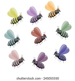 Image colored bees