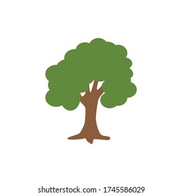 Image of colored tree on a white background, vector illustration