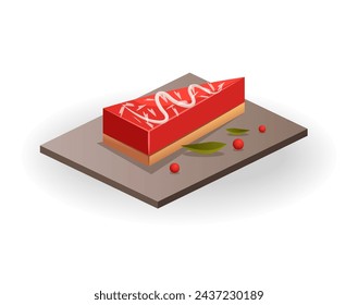 Image of colorful Asian food sticker. This adorable image of a delicious traditional Asian dish showcases a sweet dessert in a cartoon design presented. Vector illustration.