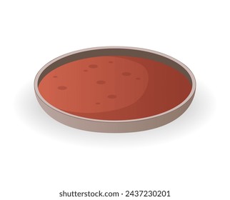 Image of colorful Asian food sticker. An illustration that combines artistic design and whimsical cartoon elements to depict a savory traditional Asian dish on a white background. Vector illustration.