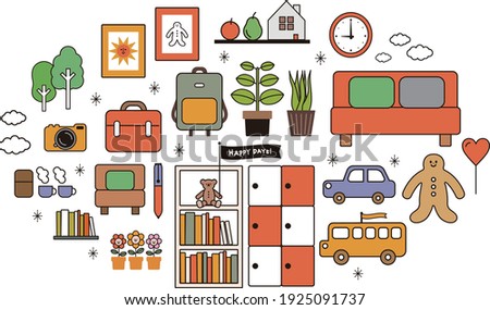 Image of colorful miscellaneous goods interior