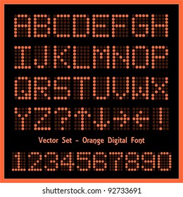 Image of colorful orange alphabetic and numeric characters.