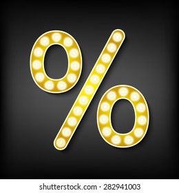 Image of a colorful orange LED set against a dark background.
