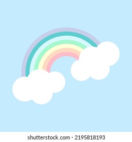 Image Colorful Rainbow White Clouds Against Stock Vector (Royalty Free ...