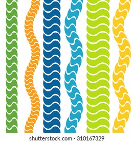 An image of a colorful repeating pattern rope icon set.