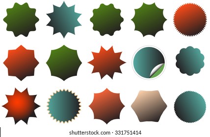 An image of a colorful starburst dent set.