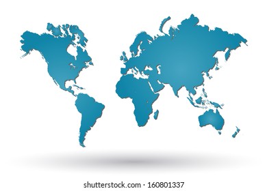 Image of a colorful world map isolated on a white background.