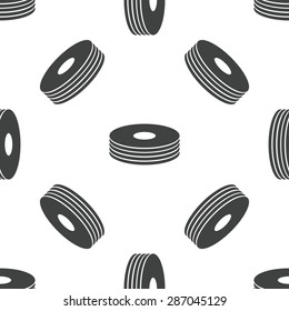 Image of compact disc pile, repeated on white background