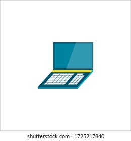 image with the computer. logo with a computer. element for the design of postcards, notebooks and notebooks