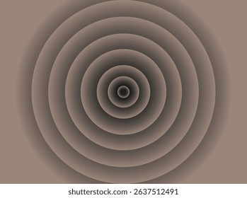 The image of concentric circles gradating from dark to light brown, creates a vortex-like or optical tunnel-like depth effect