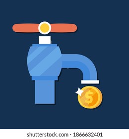 image with the concept of coins coming out of the faucet