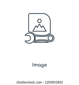 Image concept line icon. Linear Image concept outline symbol design. This simple element illustration can be used for web and mobile UI/UX.