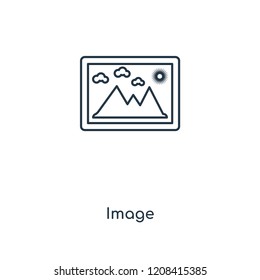 Image concept line icon. Linear Image concept outline symbol design. This simple element illustration can be used for web and mobile UI/UX.
