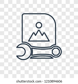 Image concept vector linear icon isolated on transparent background, Image concept transparency concept in outline style
