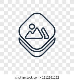 Image concept vector linear icon isolated on transparent background, Image concept transparency concept in outline style