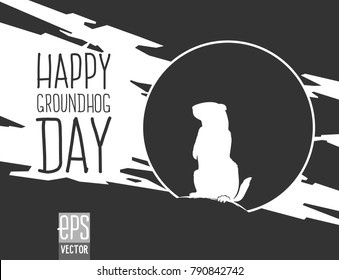 Image with congratulations on the Groundhog Day