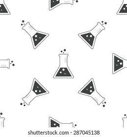 Image of conical flask, repeated on white background