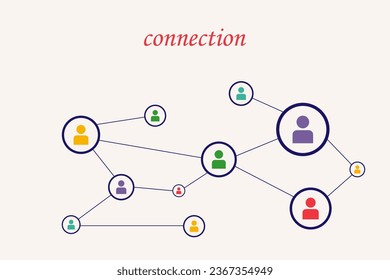 Image of connection of people on the Internet. All people are interconnected