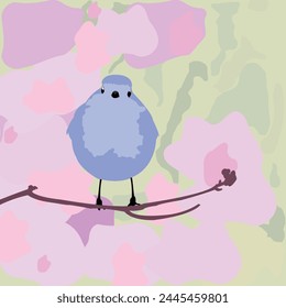 The image consists of a bird on a branch