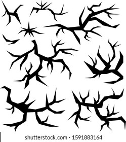 Image consists of several thick cracks. All objects are sharp and broken.