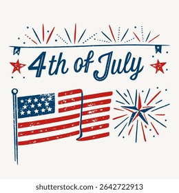 Image conveying the essence of American Independence Day with the prominent US flag.
