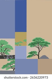 a imagem transmite a ideia de equilibrar a beleza natural com a harmonia geométrica, enfatizando a estética que é visualmente agradável e espiritualmente ou culturalmente significativa.