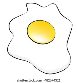 An image of a cooked egg sunny side up.