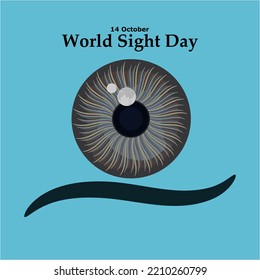 Image of the cornea of ​​the eye illustration symbol for the commemoration of the world vision day. October 14. Vector design.
