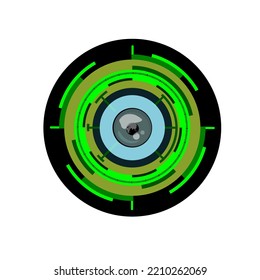 Image of the cornea of ​​the eye with navigation visualization illustration radar readings commemorating the world vision day. October 14. Vector design.