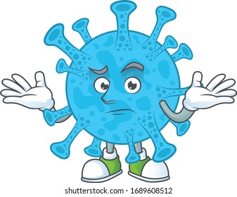 An image of coronavirus backteria in grinning mascot cartoon style