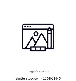 Image Correction icon. Outline style icon design isolated on white background