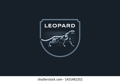 The image of a cougar or panther in a minimalist style. Vector illustration