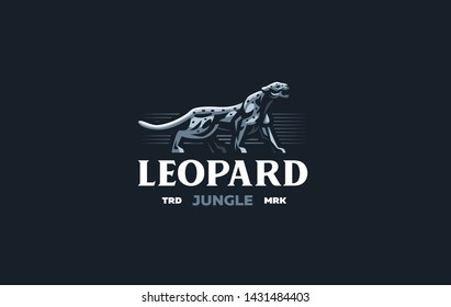 The image of a cougar or panther in a minimalist style. Vector illustration