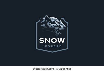 The image of a cougar or panther in a minimalist style. Vector illustration
