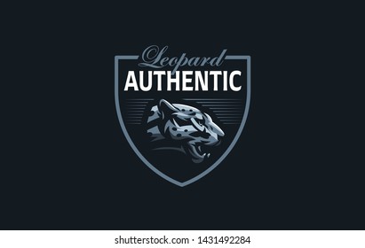 The image of a cougar or panther in a minimalist style. Vector illustration