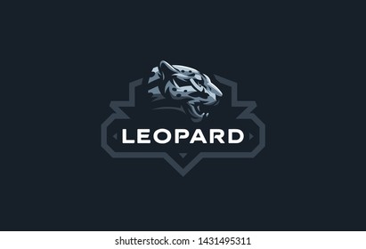 The image of a cougar or panther in a minimalist style. Vector illustration