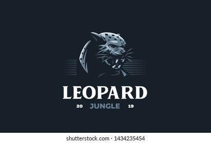 The image of a cougar or panther in a minimalist style. Vector illustration
